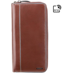Genuine Leather Travel Wallet - Visconti Alfred, RFID Protection, Brown (ALP89 IT BRN)