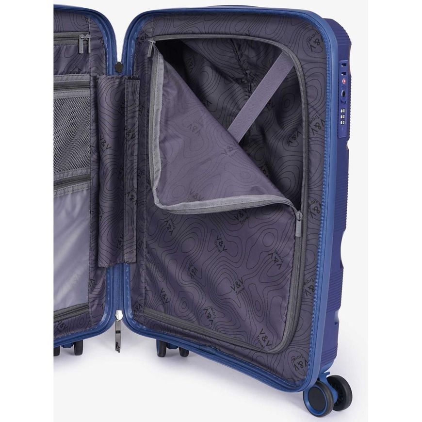 Валіза жорстка 105/115L L V&V Travel Metallo H8023-75Blue
