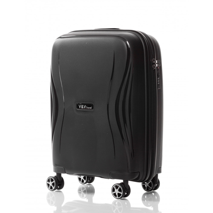 Hardside Suitcase 40L S V&V Travel Flash Light H8019-55Black