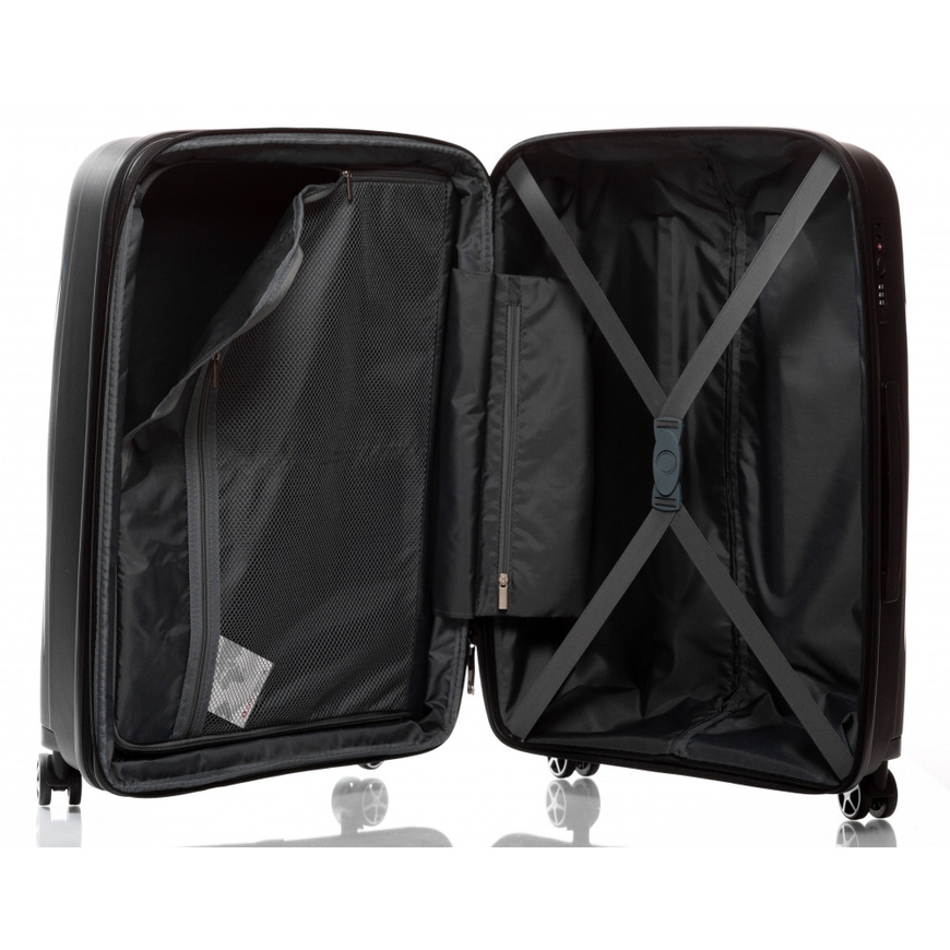 Hardside Suitcase 83L M V&V Travel Flash Light H8019-65Black