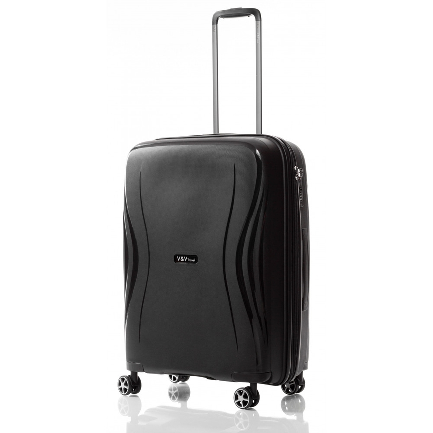 Hardside Suitcase 83L M V&V Travel Flash Light H8019-65Black