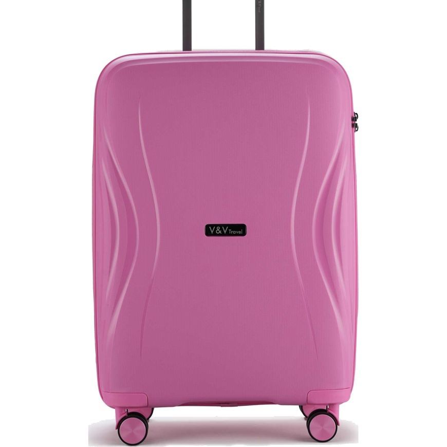 Hard-side Suitcase 83/95L M V&V Travel Flash Light Collection H8019.2-65Pink
