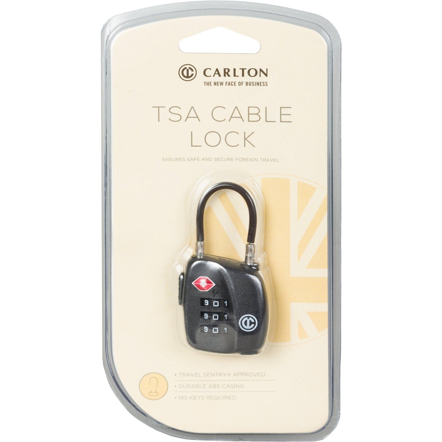 Багажний навісний кодовий замок із сталевим тросом TSA CARLTON Travel Accessories 05992796XBLK;01