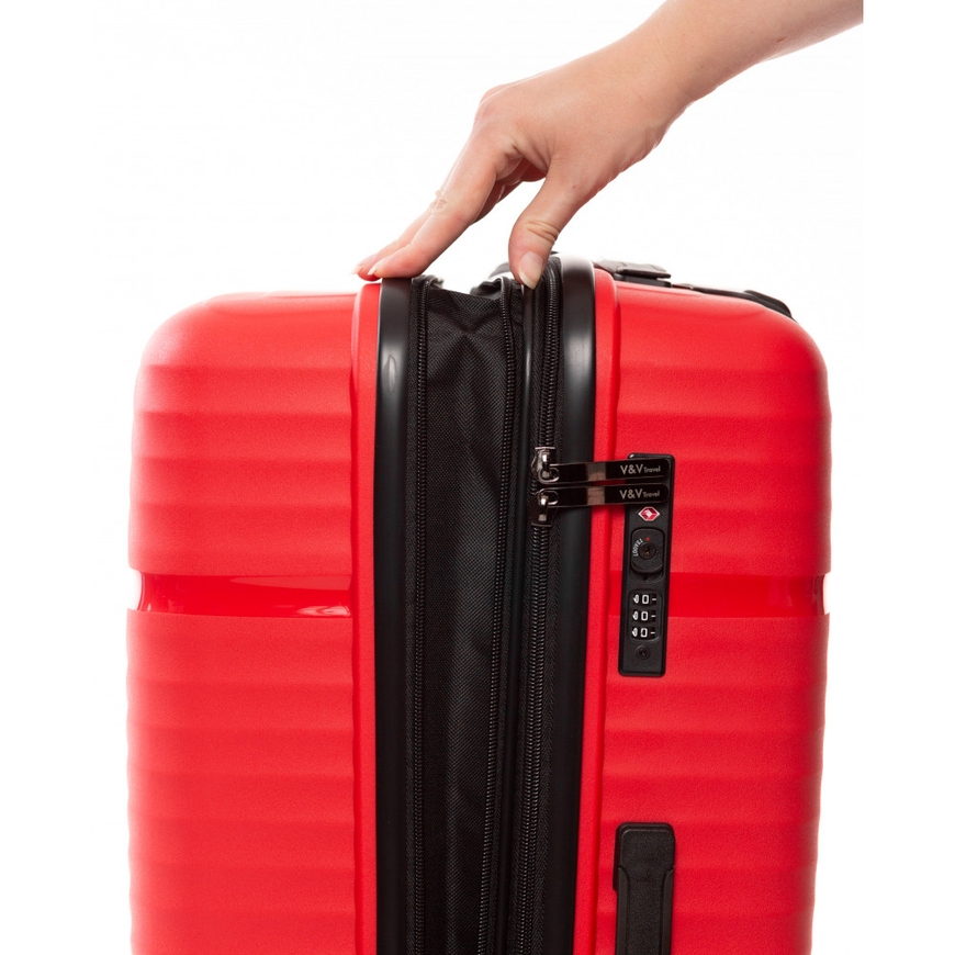 Hardside Suitcase 85L M V&V Travel Summer Breeze H8018-65Red