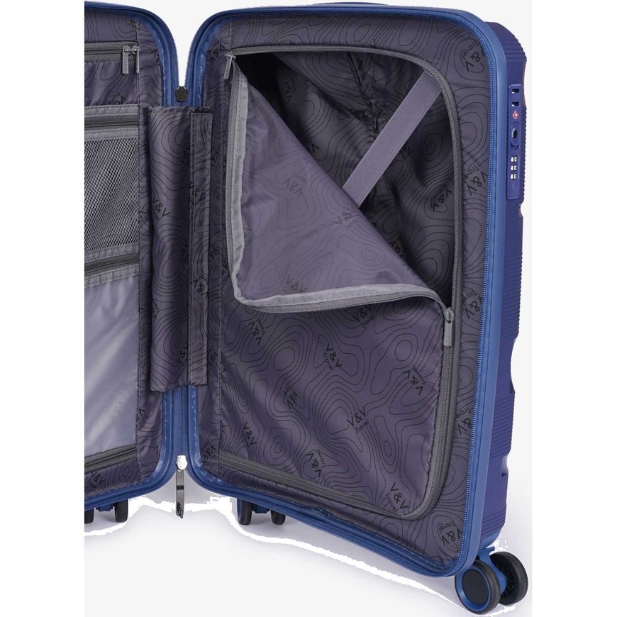 Hard-side Suitcase 38L S V&V Travel Metallo H8023-55Blue