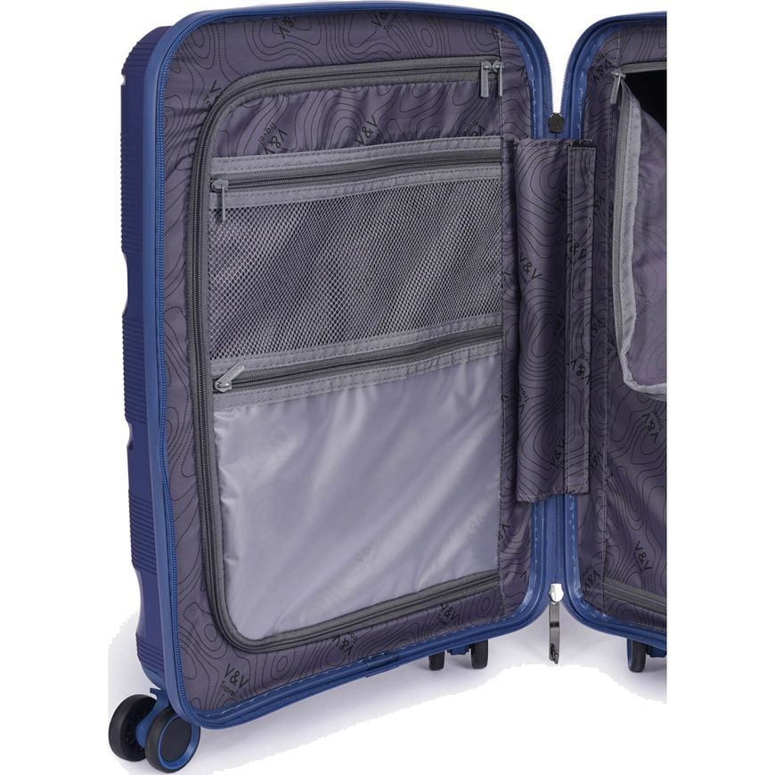 Hard-side Suitcase 38L S V&V Travel Metallo H8023-55Blue
