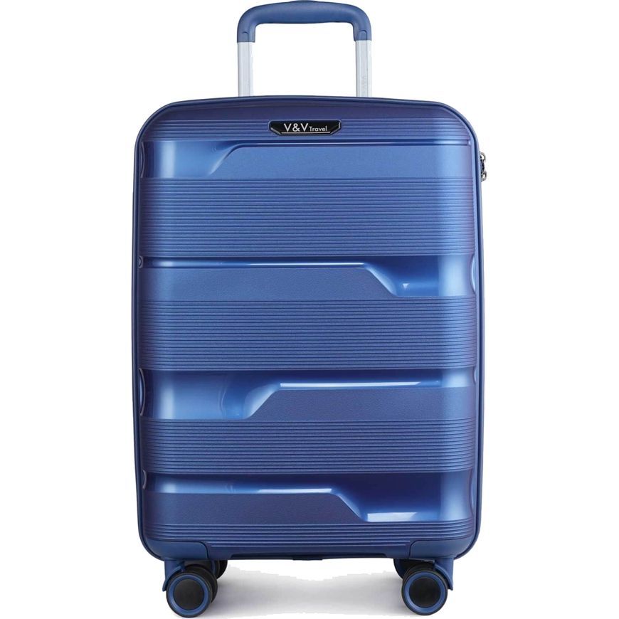 Hard-side Suitcase 38L S V&V Travel Metallo H8023-55Blue