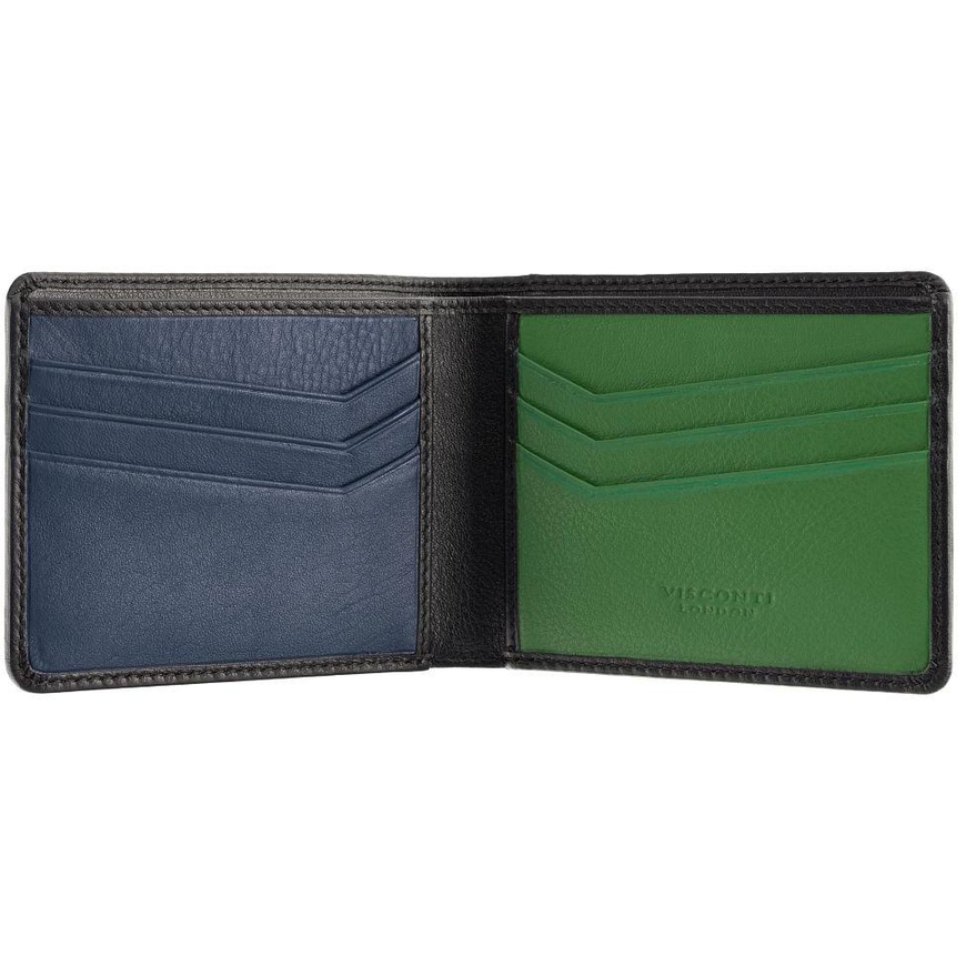 Bi-Fold Wallet Visconti FN71 BLK/BL/GRN