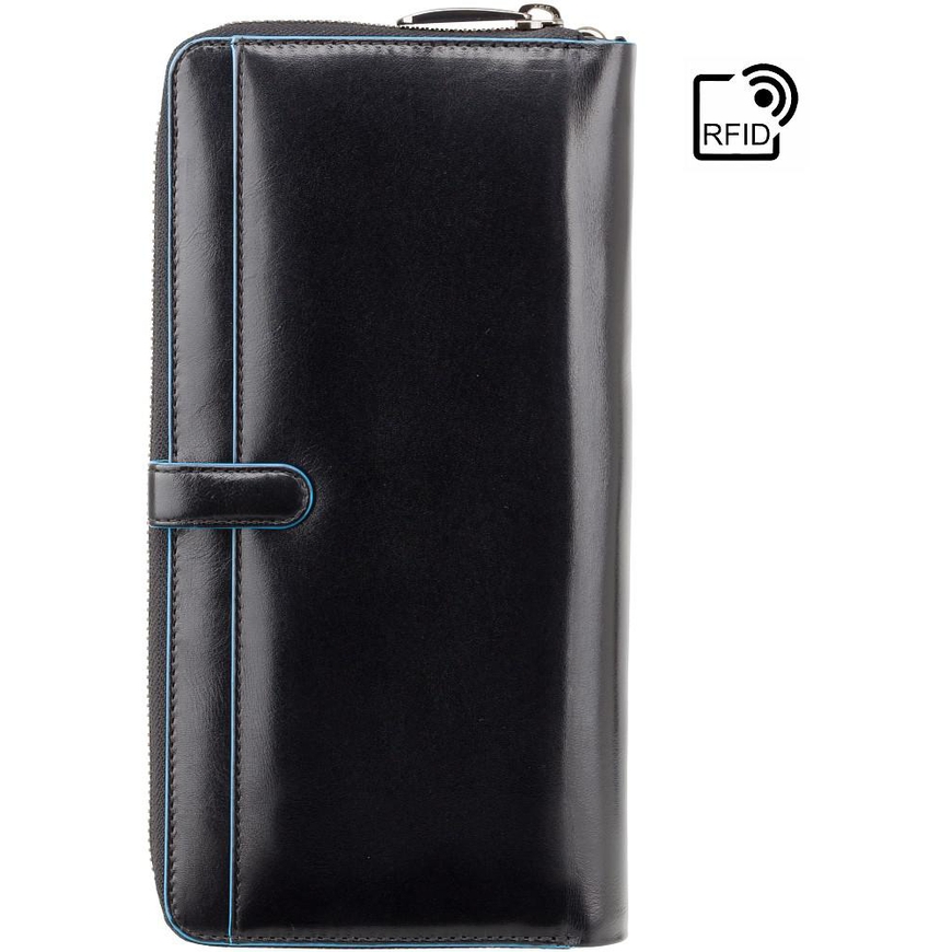 Genuine Leather Travel Wallet - Visconti Alfred, RFID Protection, Black (ALP89 IT BLK)