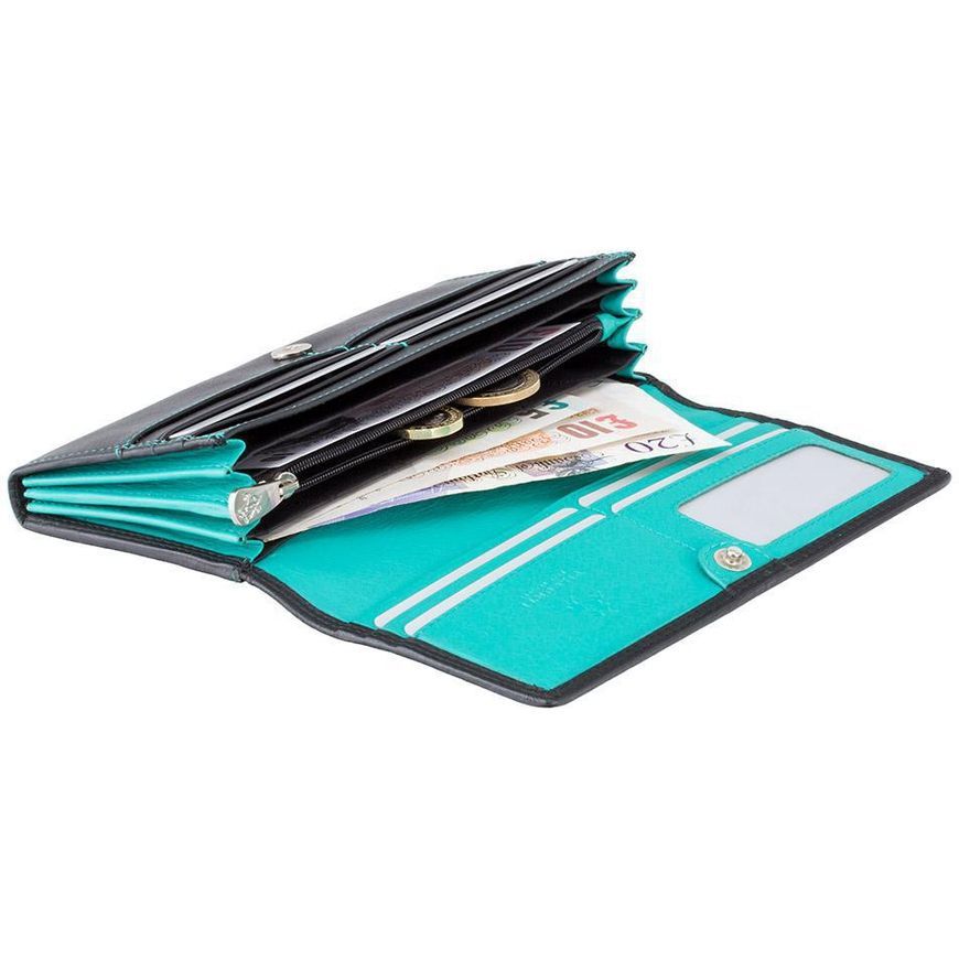 Дорожній гаманець Visconti Topaz CD21 BLK/AQUA